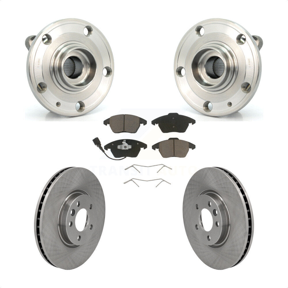 Hub Bearing Assembly Disc Brake Rotors And Pads Front Kit For Volkswagen CC