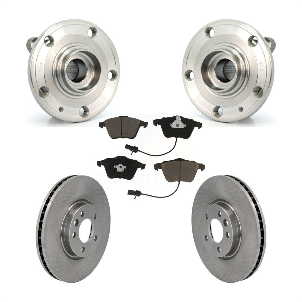 Hub Bearing Assembly Disc Brake Rotors And Pads Front Kit For Volkswagen CC
