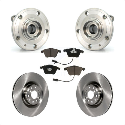 Hub Bearing Assembly Brake Rotor & Pad Front Kit For Volkswagen Passat CC Golf R