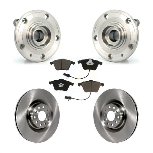 Hub Bearing Assembly Brake Rotor & Pad Front Kit For Volkswagen Passat CC Golf R