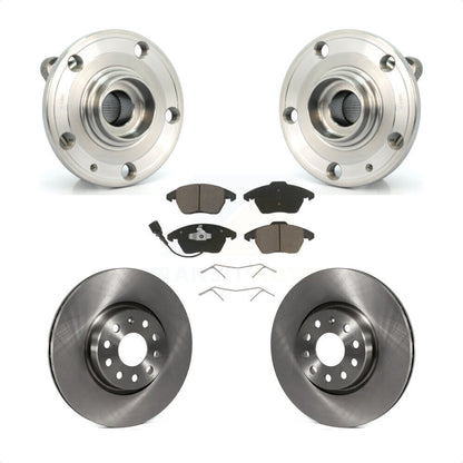 Hub Bearing Brake Rotor & Pad Front Kit For Volkswagen Jetta Beetle Audi GTI Eos