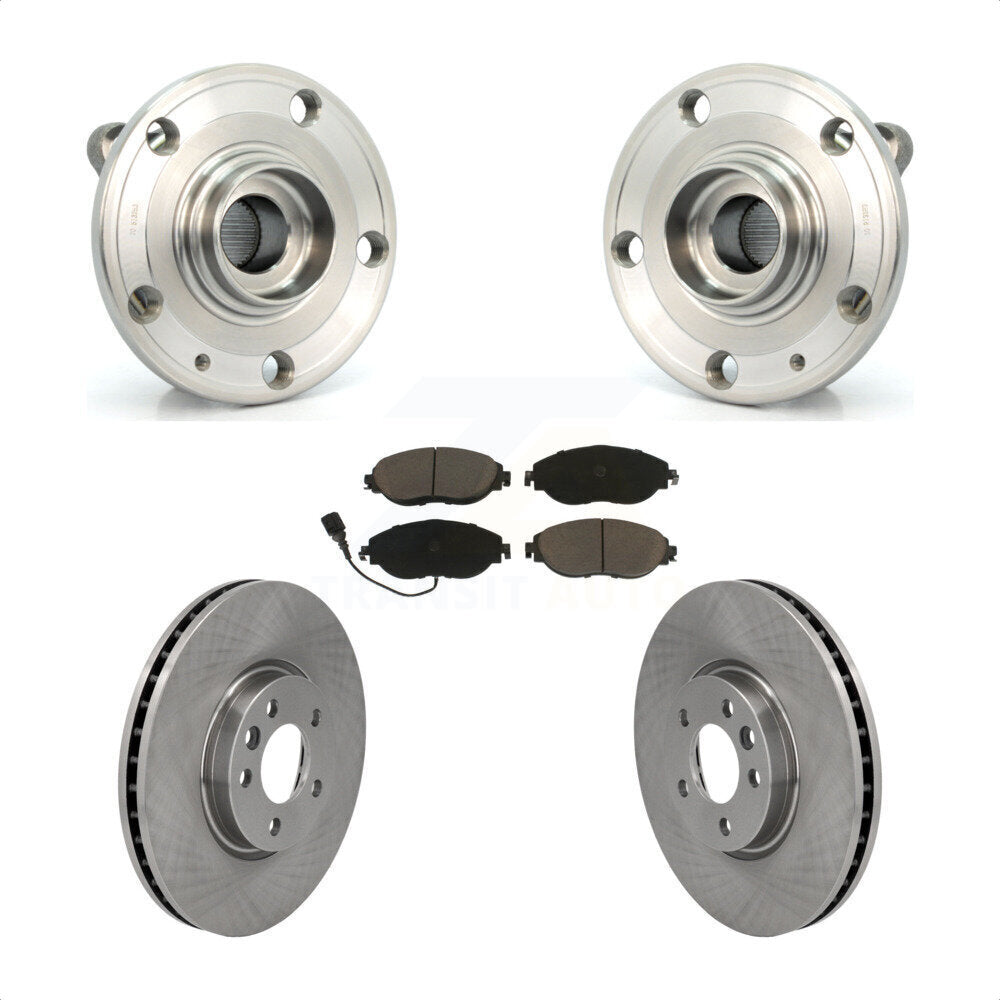 Hub Bearing Assembly Disc Brake Rotors And Pads Front Kit For Volkswagen CC AWD
