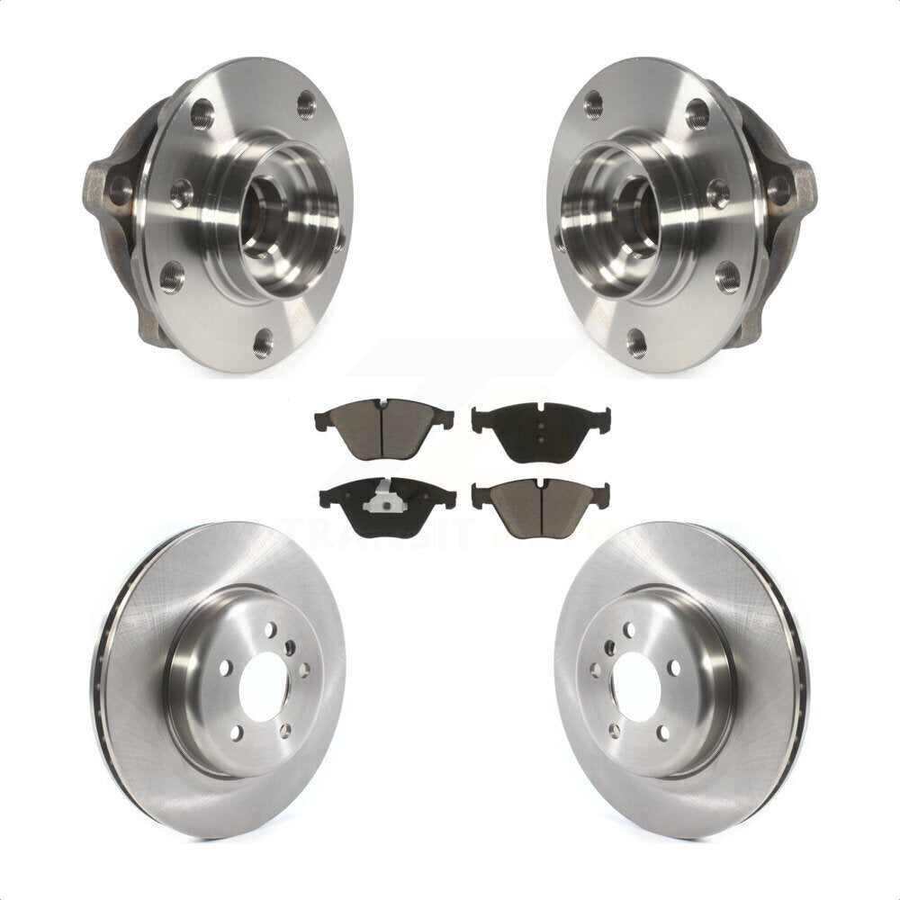 Hub Bearing Brake Rotor & Pad Front Kit For BMW 535i xDrive 535d 640i Gran Coupe