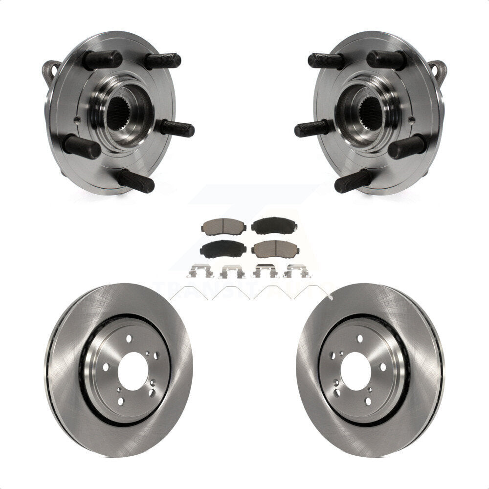 Hub Bearing Assembly Disc Brake Rotor Pads Front Kit For 2015-2017 Honda Odyssey