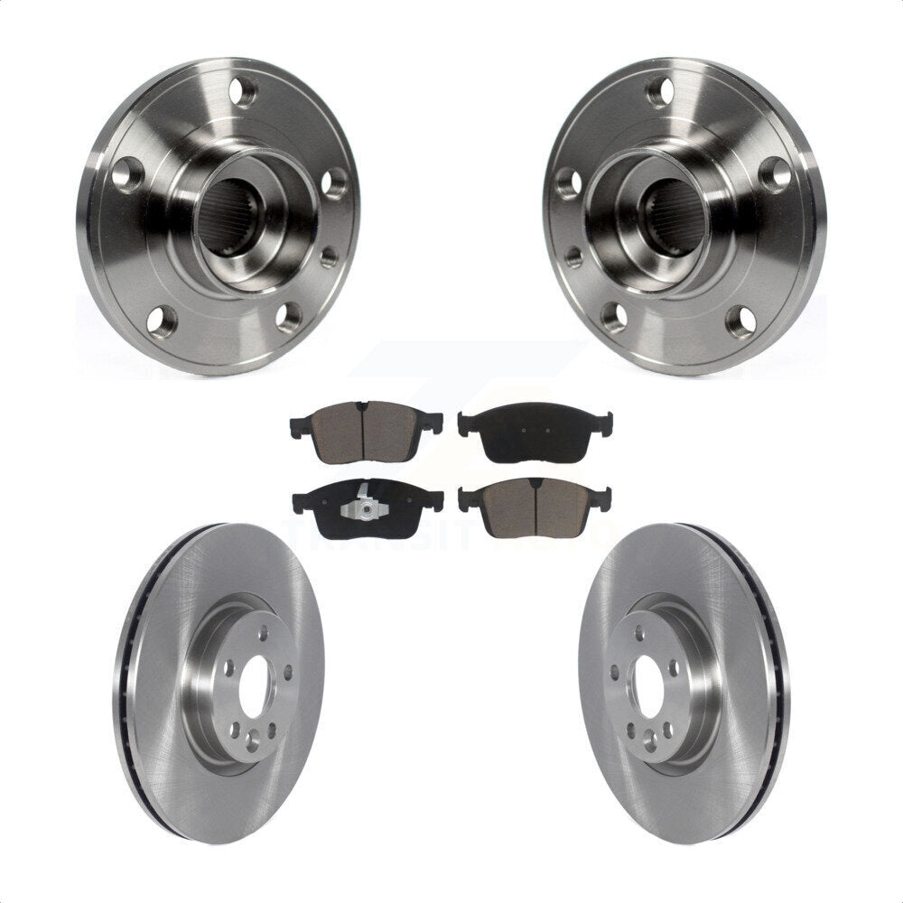 Hub Bearing Assembly Disc Brake Rotors And Ceramic Pads Front Kit For Volvo XC60