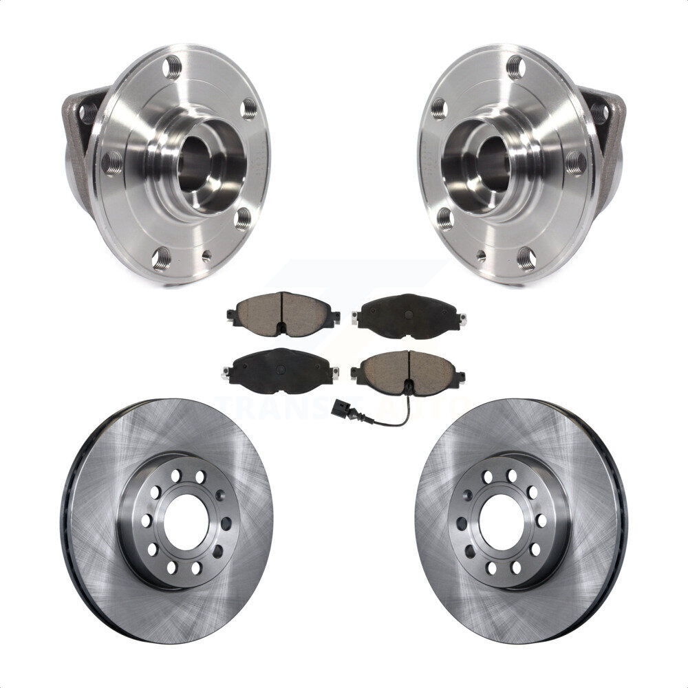 Hub Bearing Brake Rotor Pads Front Kit For Volkswagen Jetta Taos Golf SportWagen