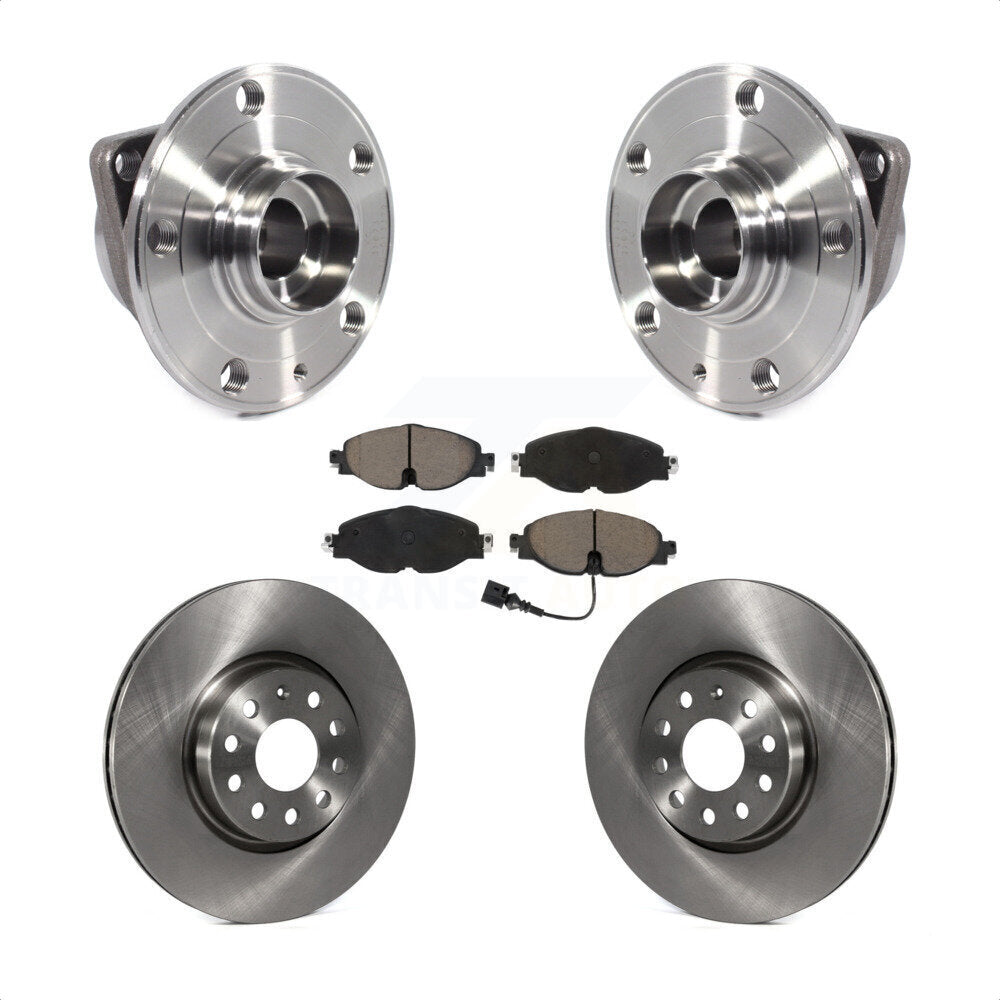 Hub Bearing Brake Rotor Pad Front Kit For Volkswagen Taos GTI Golf Alltrack Audi