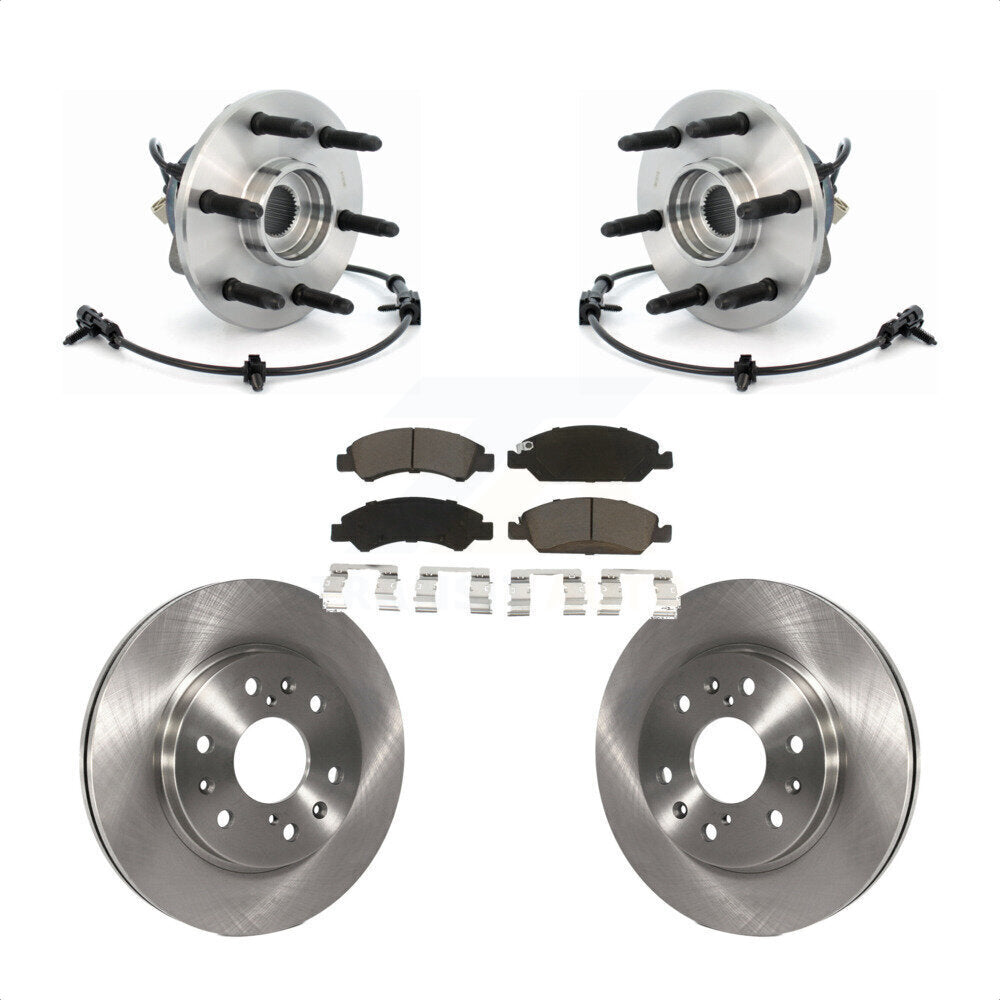 Hub Bearing Brake Rotor & Pads Front Kit For Chevrolet GMC Silverado 1500 Sierra