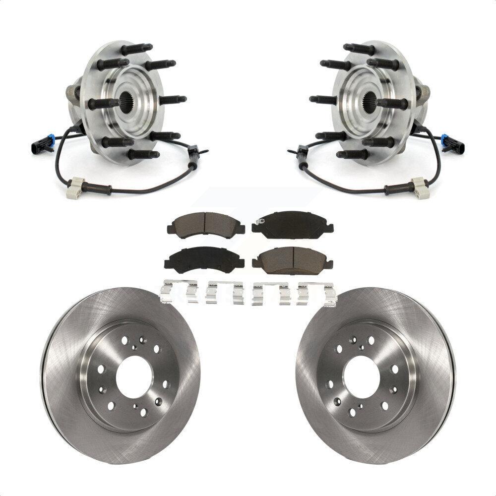 Hub Bearing Brake Rotor & Pads Front Kit For Chevrolet GMC Silverado 1500 Sierra