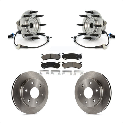 Hub Bearing Brake Rotor & Pads Front Kit For Chevrolet Silverado 1500 GMC Sierra