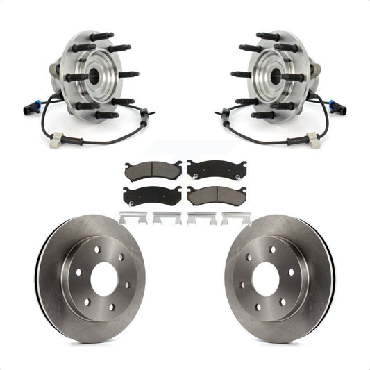 Hub Bearing Brake Rotor & Pads Front Kit For Chevrolet Silverado 1500 GMC Sierra