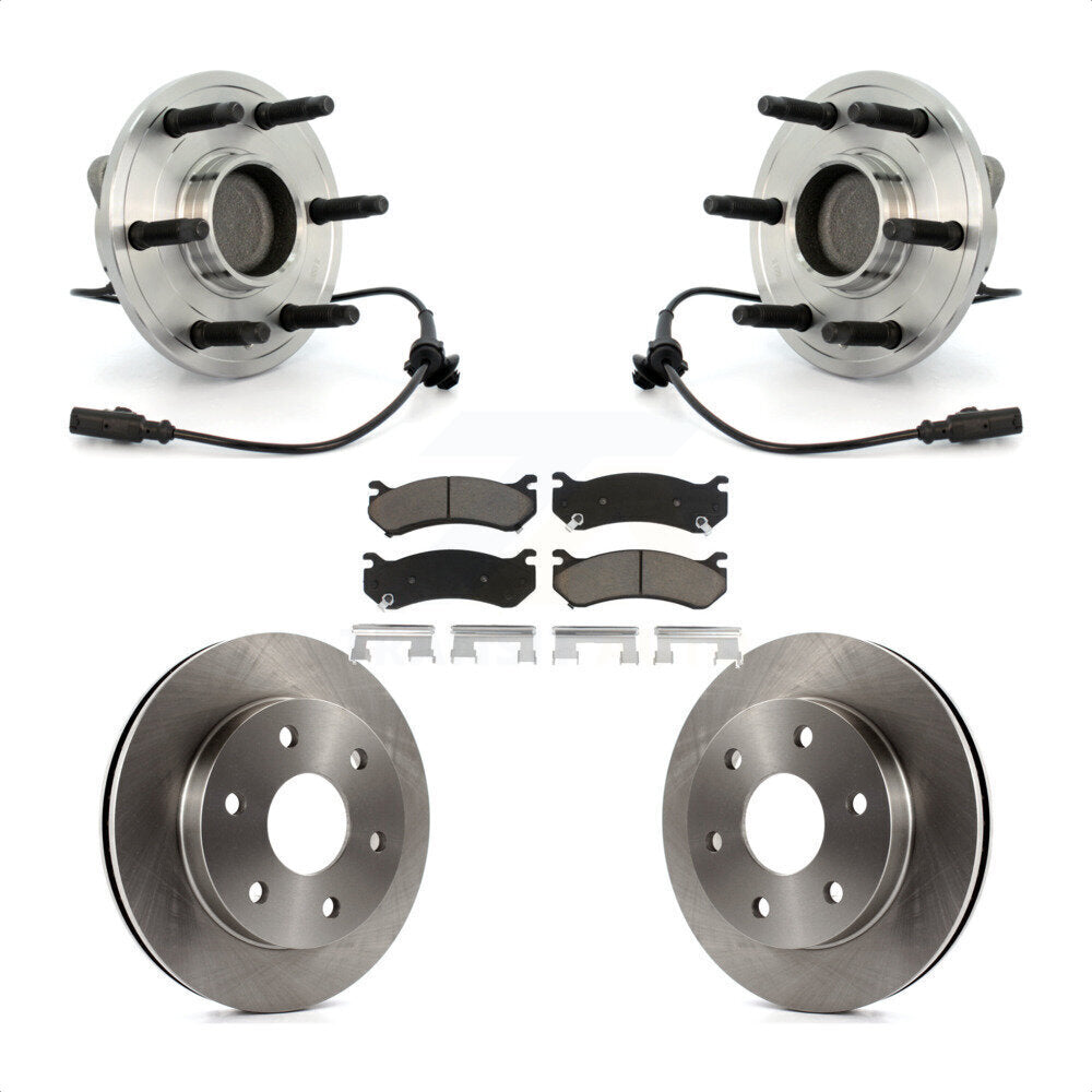 Hub Bearing Assembly Disc Brake Rotor Pad Front Kit For Chevrolet Silverado 1500