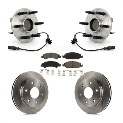 Hub Bearing Assembly Disc Brake Rotors And Pads Front Kit For GMC Sierra 1500