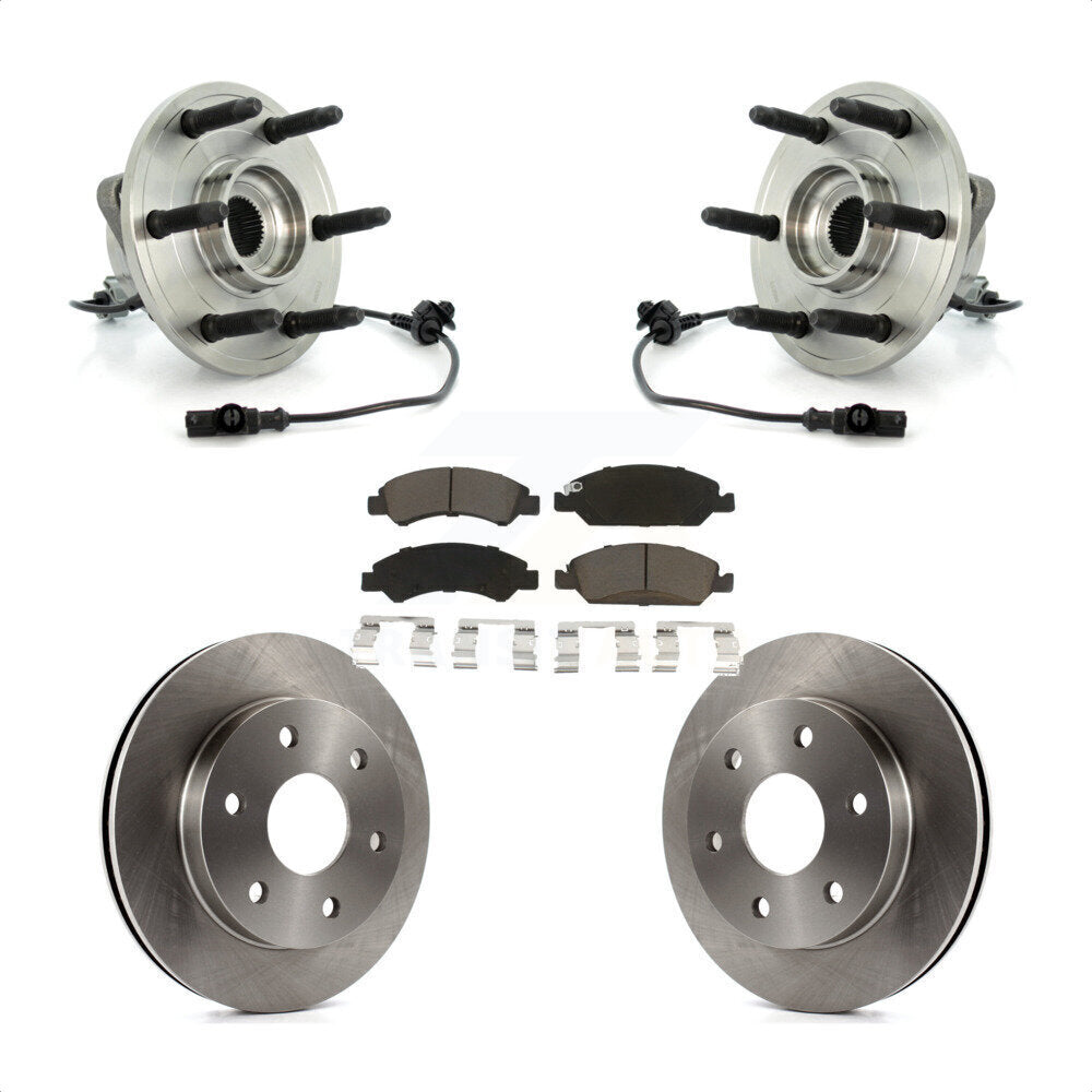 Hub Bearing Assembly Disc Brake Rotors And Pads Front Kit For GMC Sierra 1500