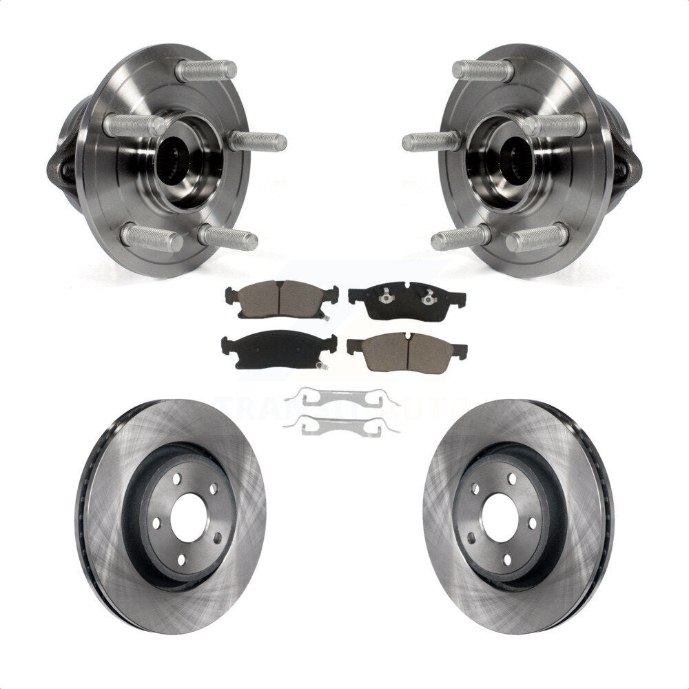 Hub Bearing Brake Rotor & Pad Front Kit For Jeep Grand Cherokee Dodge Durango WK