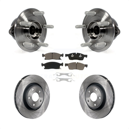 Hub Bearing Brake Rotor & Pad Front Kit For Jeep Grand Cherokee Dodge Durango WK
