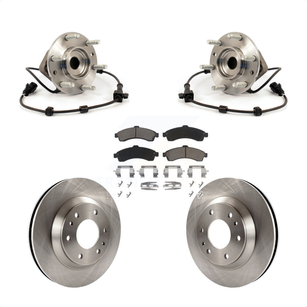 Hub Bearing Brake Rotor Pads Front Kit For GMC Envoy Chevrolet Trailblazer Buick