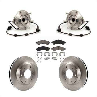 Hub Bearing Brake Rotor Pads Front Kit For GMC Envoy Chevrolet Trailblazer Buick