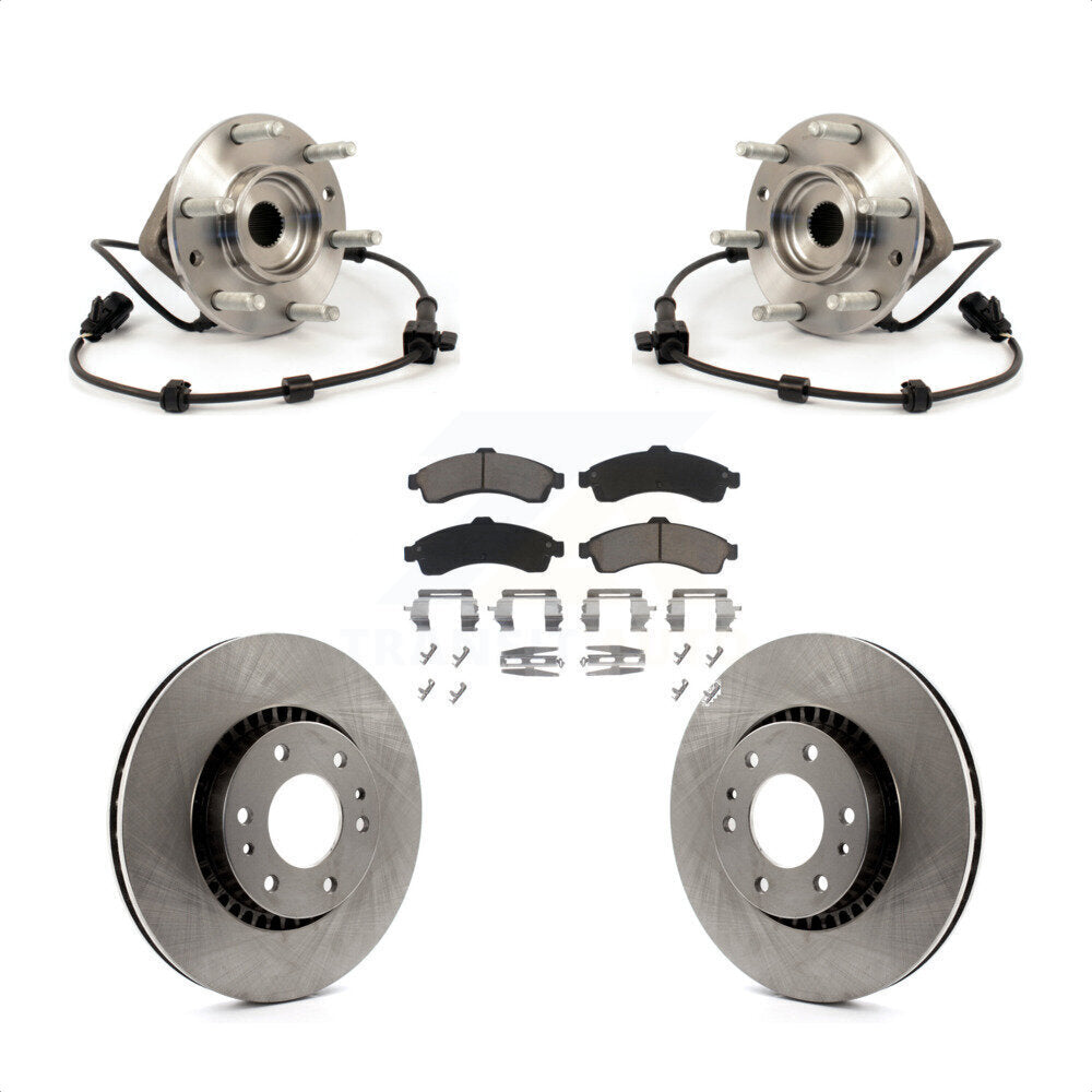 Hub Bearing Brake Rotor Pad Front Kit For Chevrolet GMC Trailblazer Envoy XL EXT