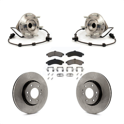 Hub Bearing Brake Rotor Pad Front Kit For Chevrolet GMC Trailblazer Envoy XL EXT