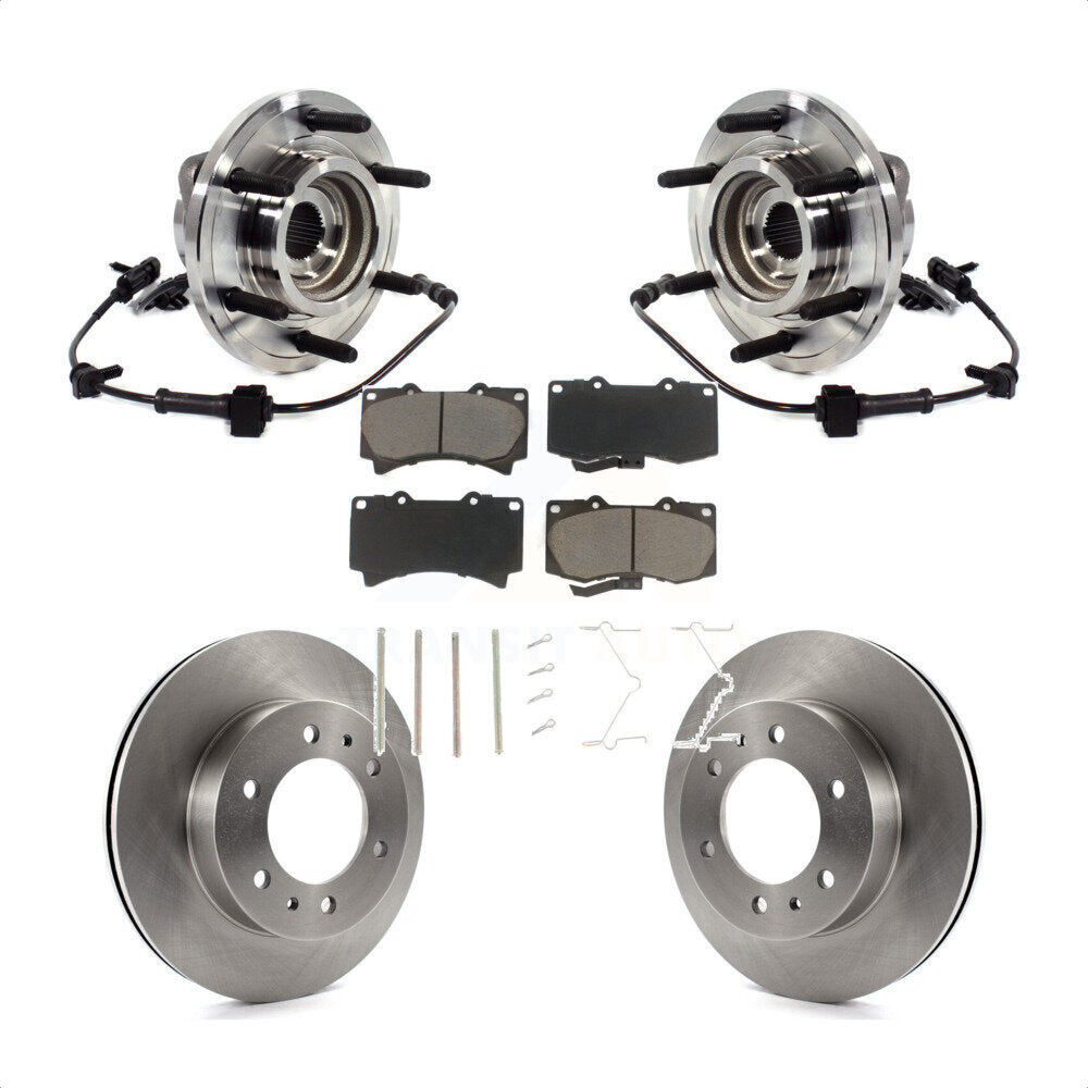 Hub Bearing Assembly Disc Brake Rotor Pads Front Kit For 2009-2010 Hummer H3T H3