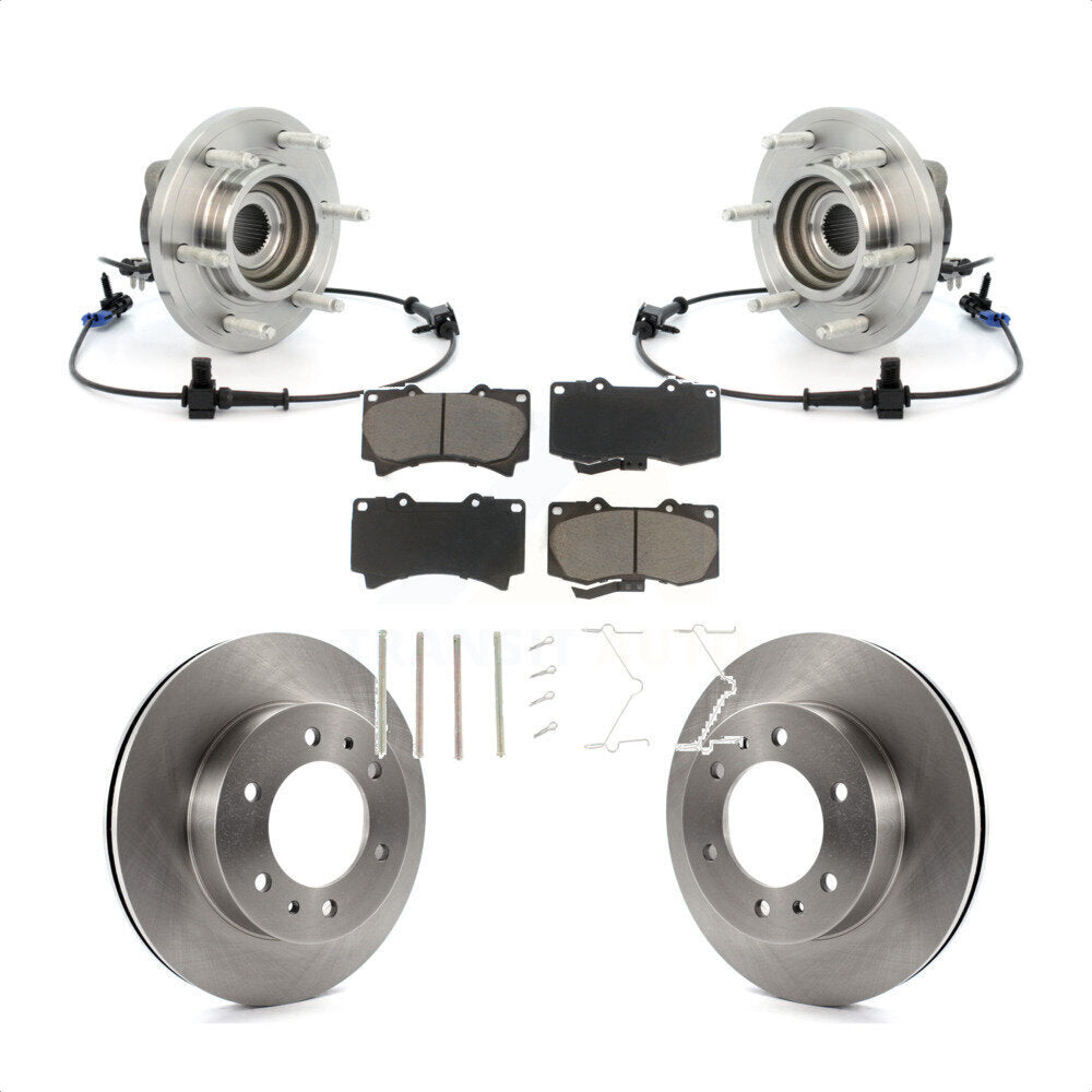 Hub Bearing Assembly Disc Brake Rotor And Pads Front Kit For 2006-2008 Hummer H3