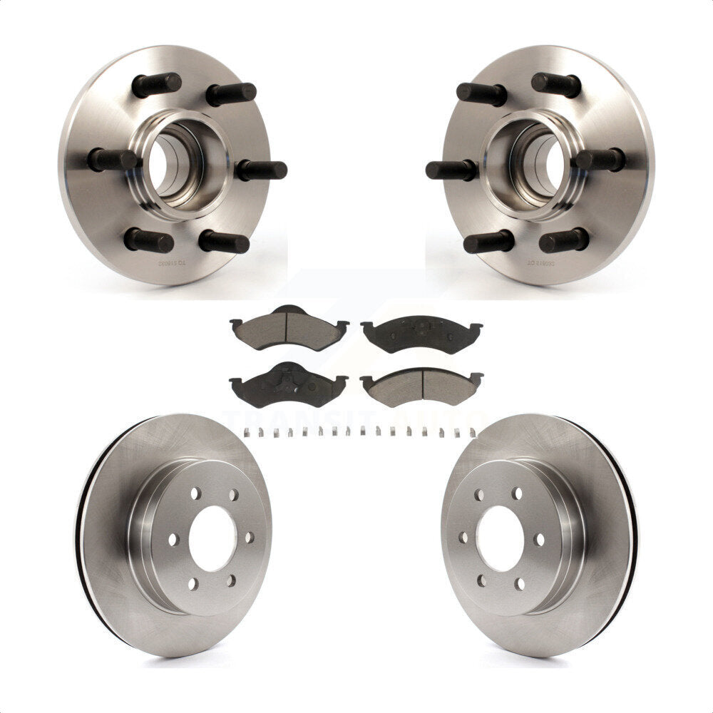 Hub Bearing Disc Brake Rotor & Pads Front Kit For 2000-2002 Dodge Dakota Durango