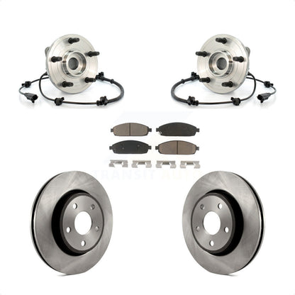 Hub Bearing Assembly Brake Rotor Pad Front Kit For Jeep Grand Cherokee Commander