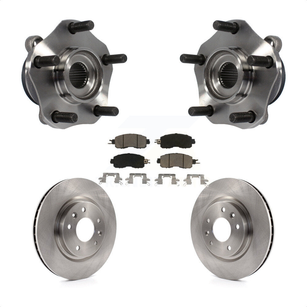 Hub Bearing Assembly Disc Brake Rotor And Ceramic Pads Front Kit For Nissan LEAF