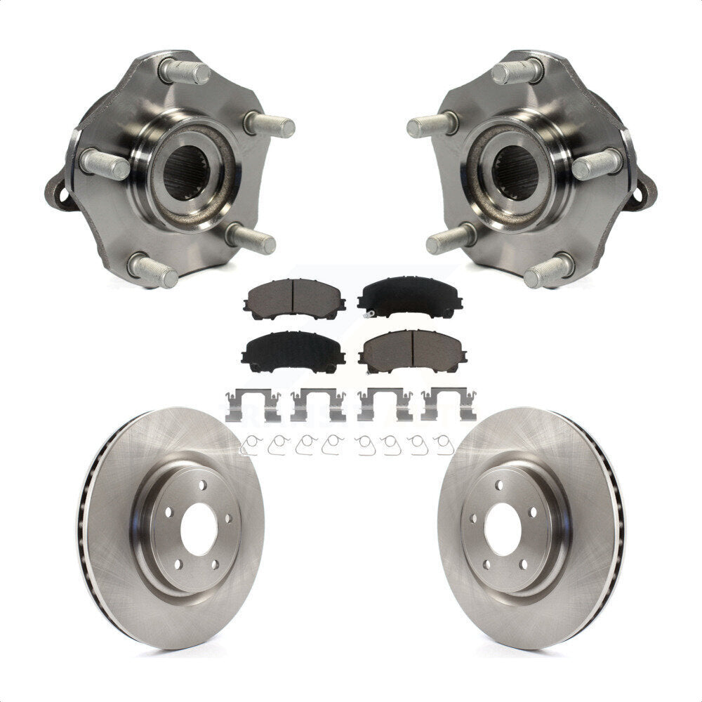 Hub Bearing Assembly Disc Brake Rotor And Ceramic Pad Front Kit For Nissan Rogue