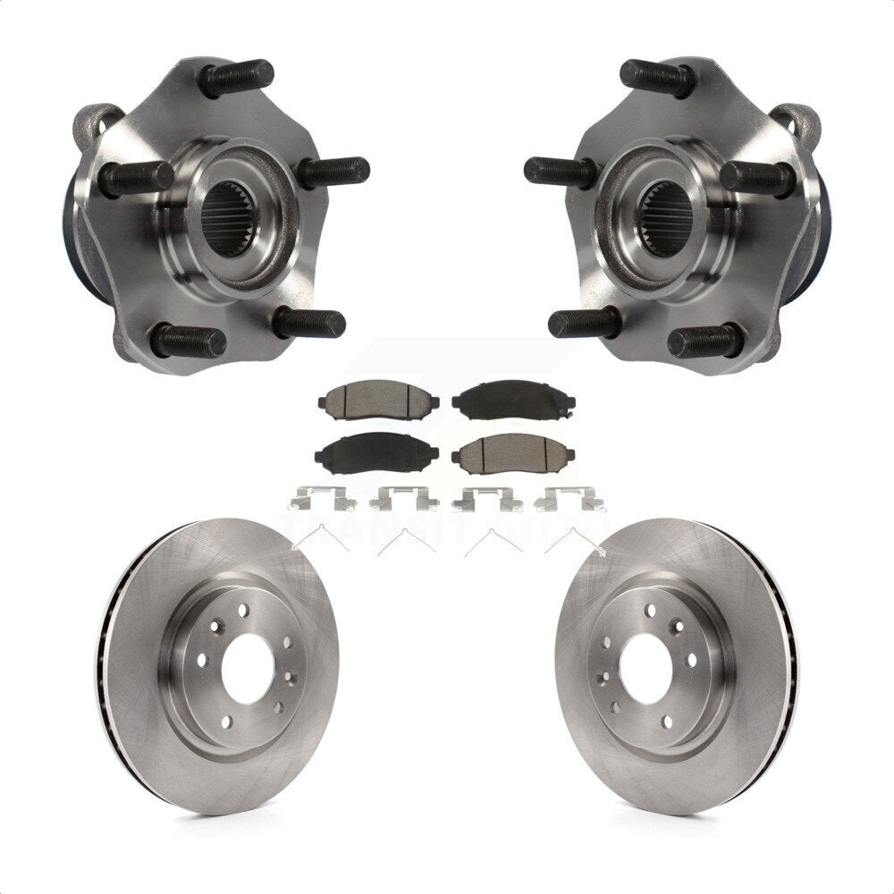 Hub Bearing Assembly Disc Brake Rotor And Ceramic Pads Front Kit For Nissan LEAF