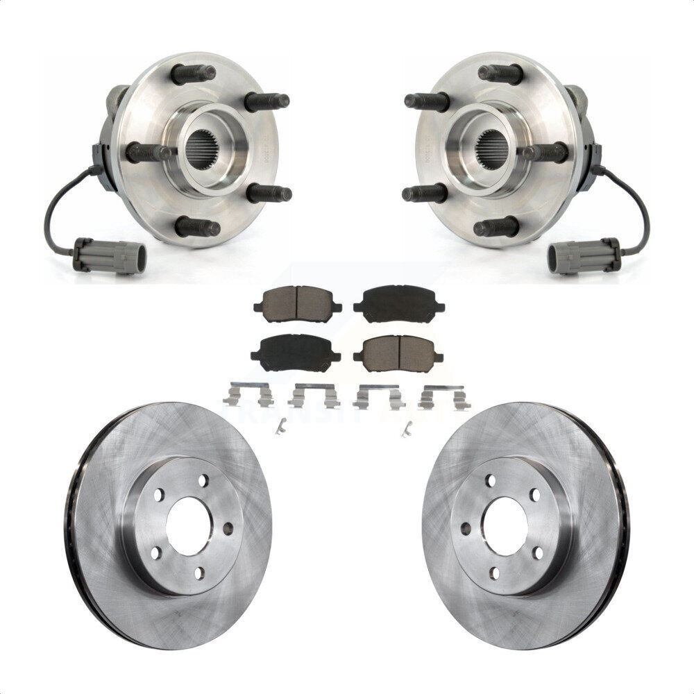 Hub Bearing Assembly Brake Rotor & Pad Front Kit For Chevrolet Cobalt Pontiac G5