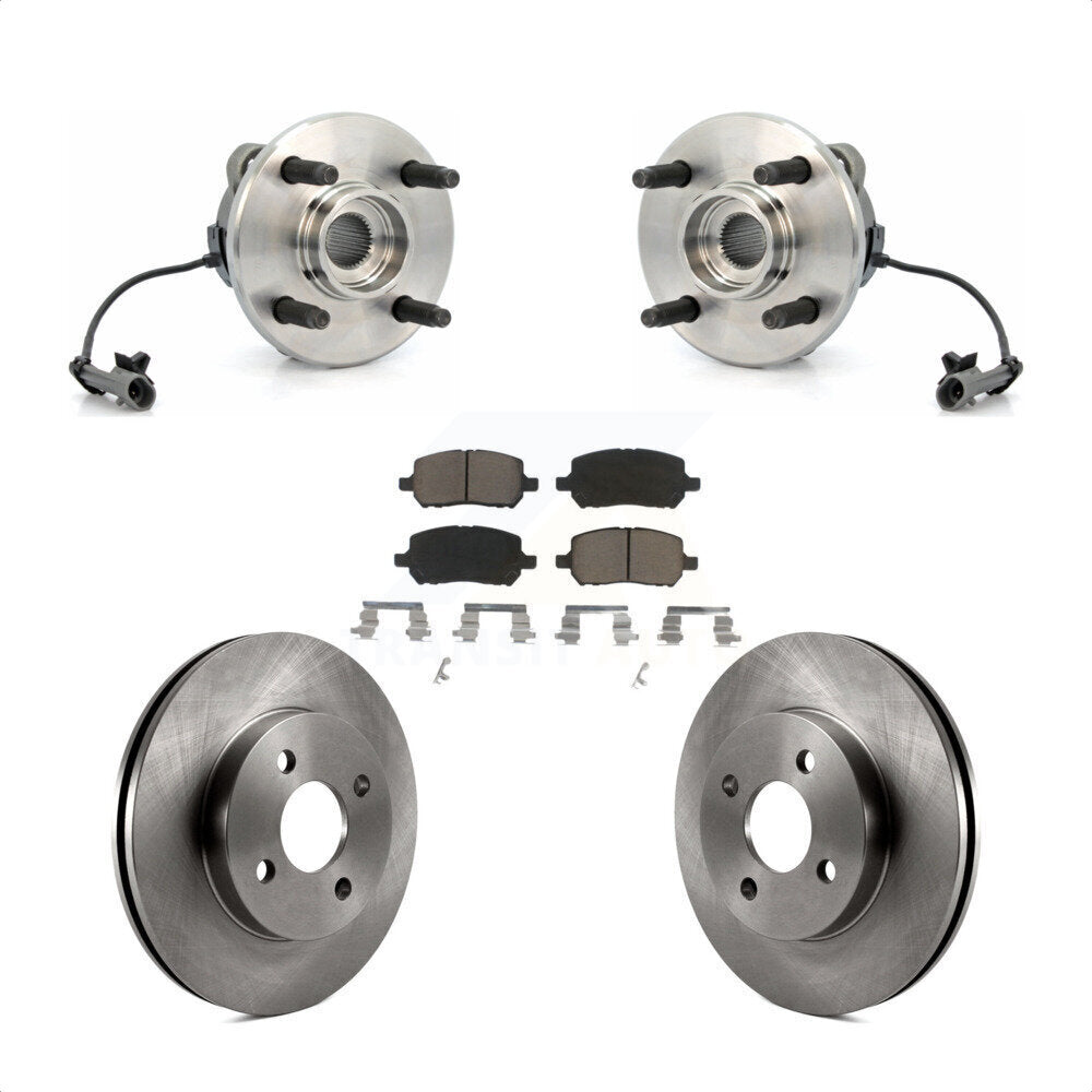Hub Bearing Brake Rotor Pad Front Kit For Chevrolet Cobalt Pontiac G5 Saturn Ion
