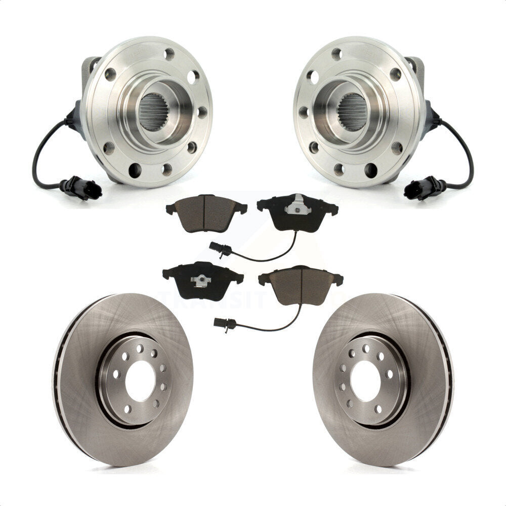 Hub Bearing Assembly Disc Brake Rotors And Ceramic Pads Front Kit For Saab 9-3X