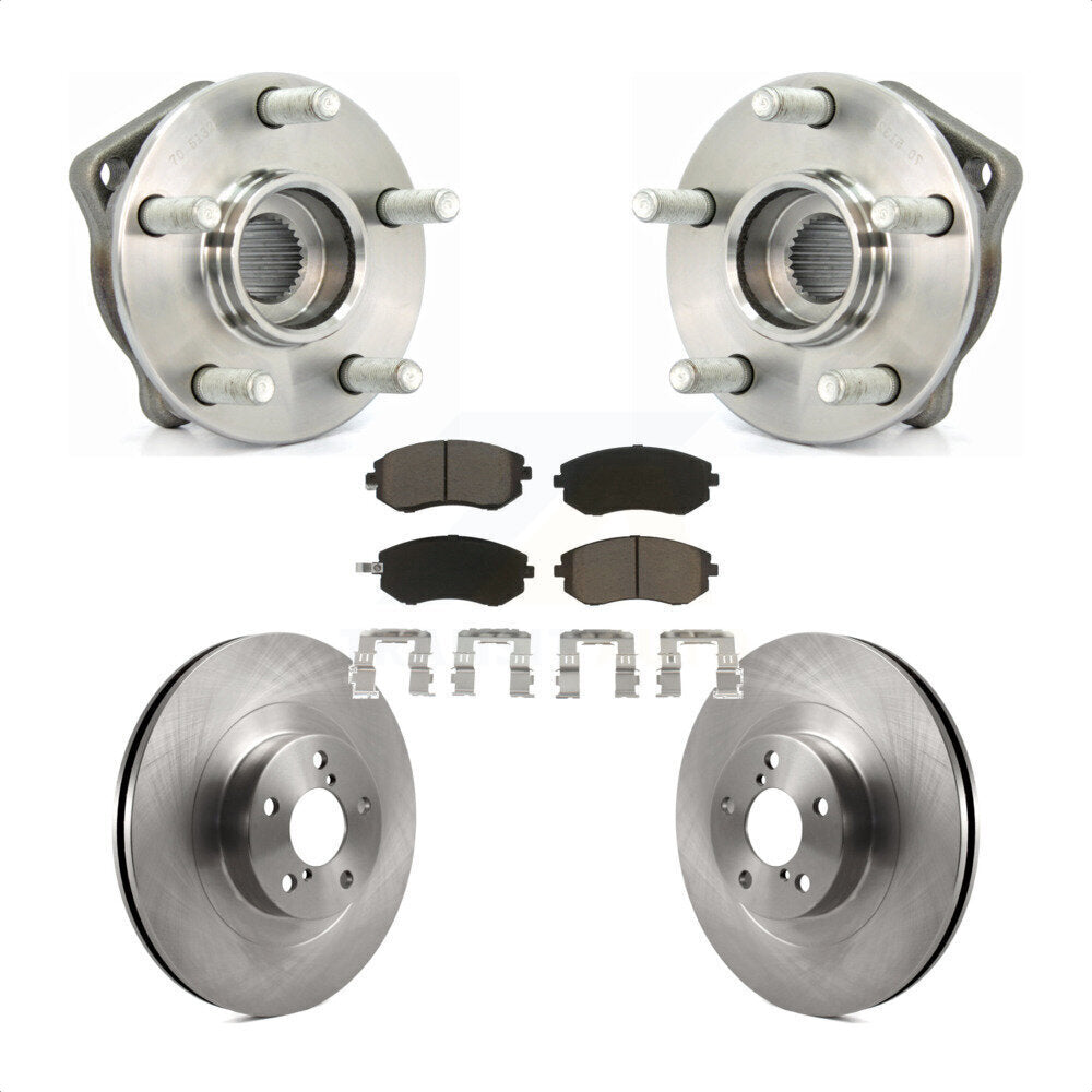 Hub Bearing Assembly Brake Rotor & Pads Front Kit For 2005 Subaru Outback Legacy