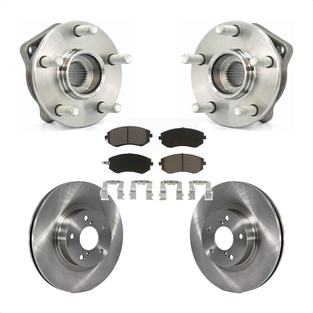 Hub Bearing Assembly Disc Brake Rotor & Pads Front Kit For Subaru Impreza Legacy