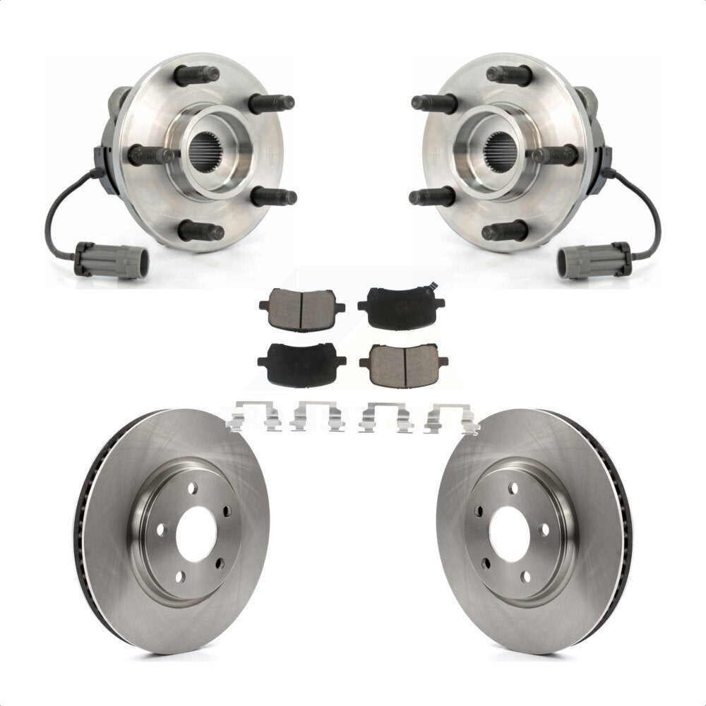Hub Bearing Assembly Brake Rotor & Pad Front Kit For Chevrolet Cobalt Saturn Ion