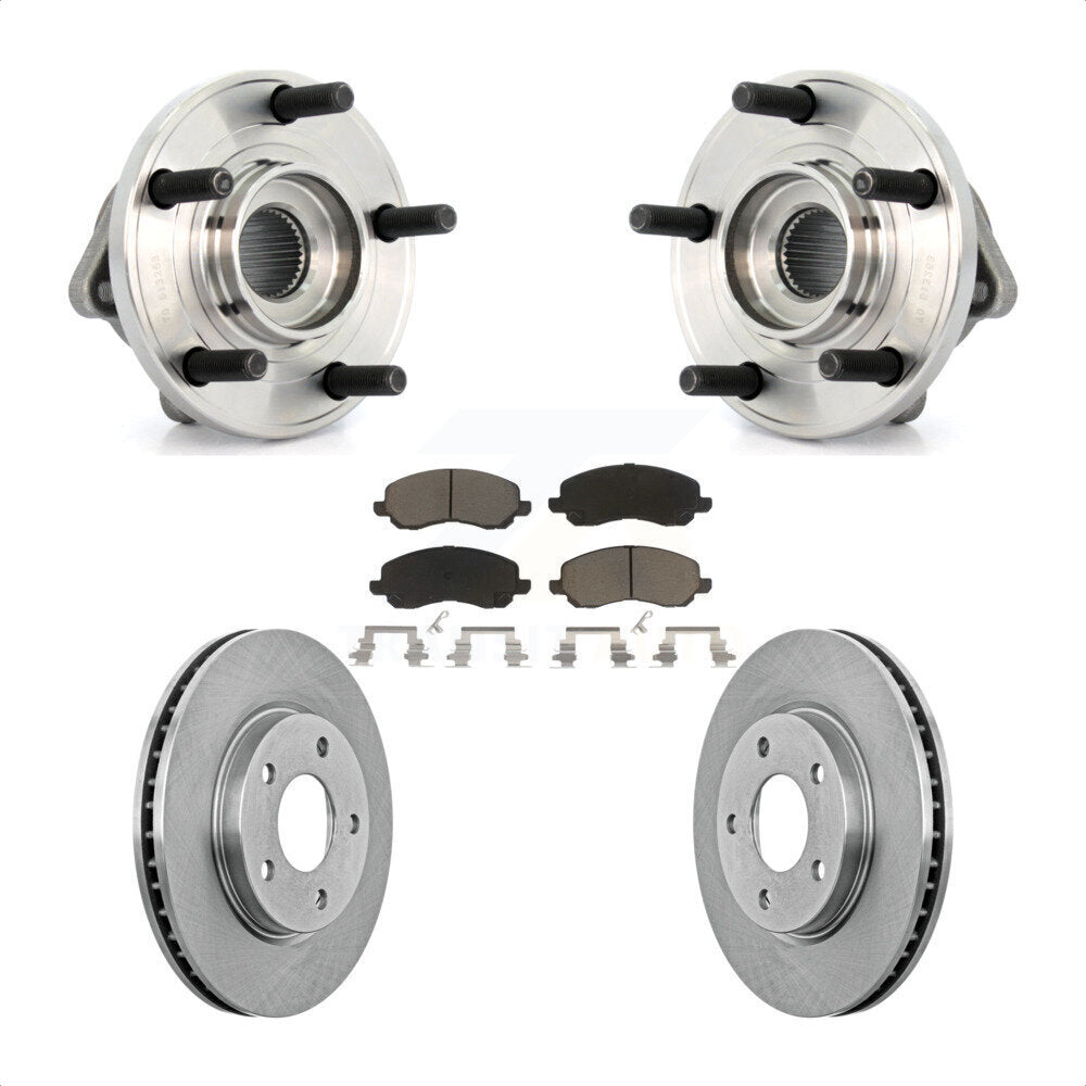 Hub Bearing Assembly Brake Rotor Pad Front Kit For 2009 Dodge Caliber R/T/SXT/SE