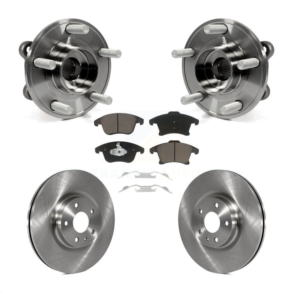 Hub Bearing Assembly Disc Brake Rotor Pads Front Kit For Ford Fusion Lincoln MKZ
