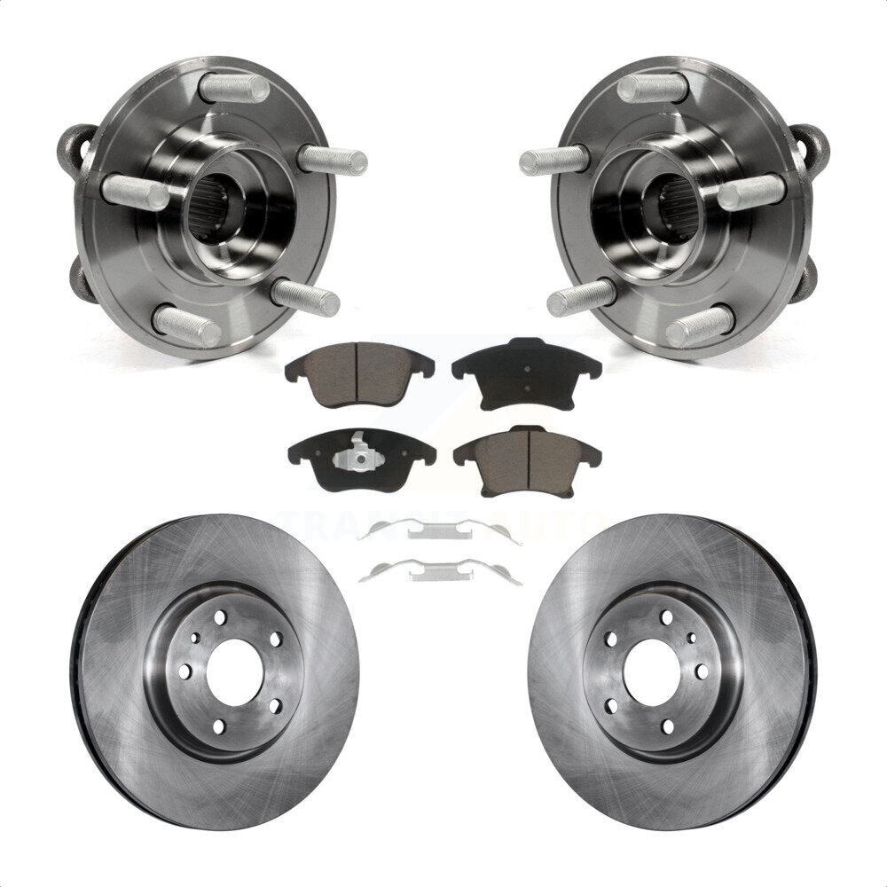 Hub Bearing Assembly Disc Brake Rotor Pads Front Kit For Ford Fusion Lincoln MKZ