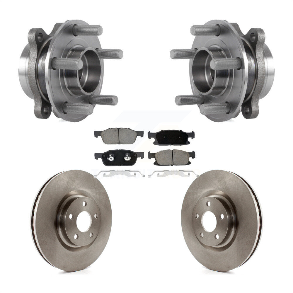 Hub Bearing Assembly Disc Brake Rotor And Pads Front Kit For Lincoln Continental
