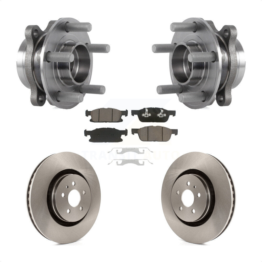 Hub Bearing Disc Brake Rotor & Pads Front Kit For Ford Edge Lincoln Nautilus MKX