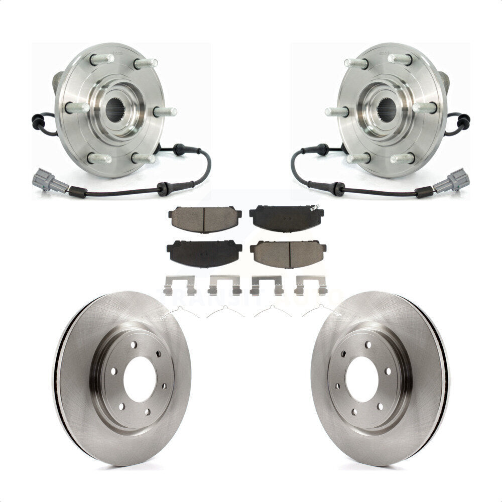 Hub Bearing Disc Brake Rotor Pad Front Kit For Nissan TITAN Armada INFINITI QX56