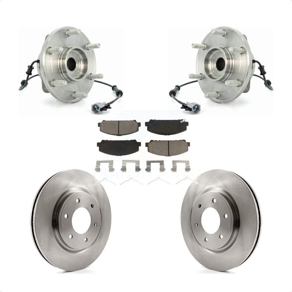Hub Bearing Assembly Brake Rotor Pad Front Kit For 2007 INFINITI QX56 From 04 07