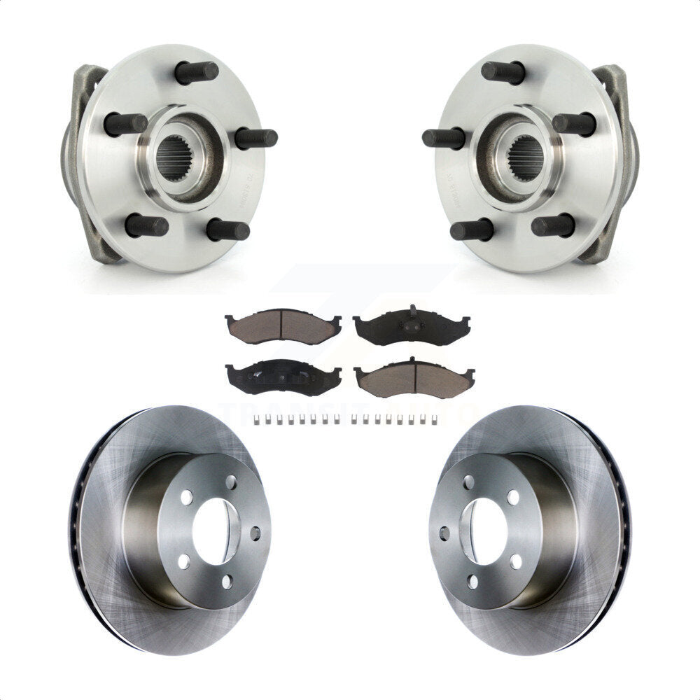 Hub Bearing Brake Rotor Pads Front Kit For Jeep Wrangler Cherokee Grand Comanche
