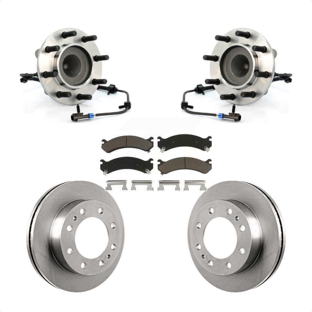 Hub Bearing Brake Rotor Pad Front Kit For Chevrolet Express 3500 GMC Savana 4500