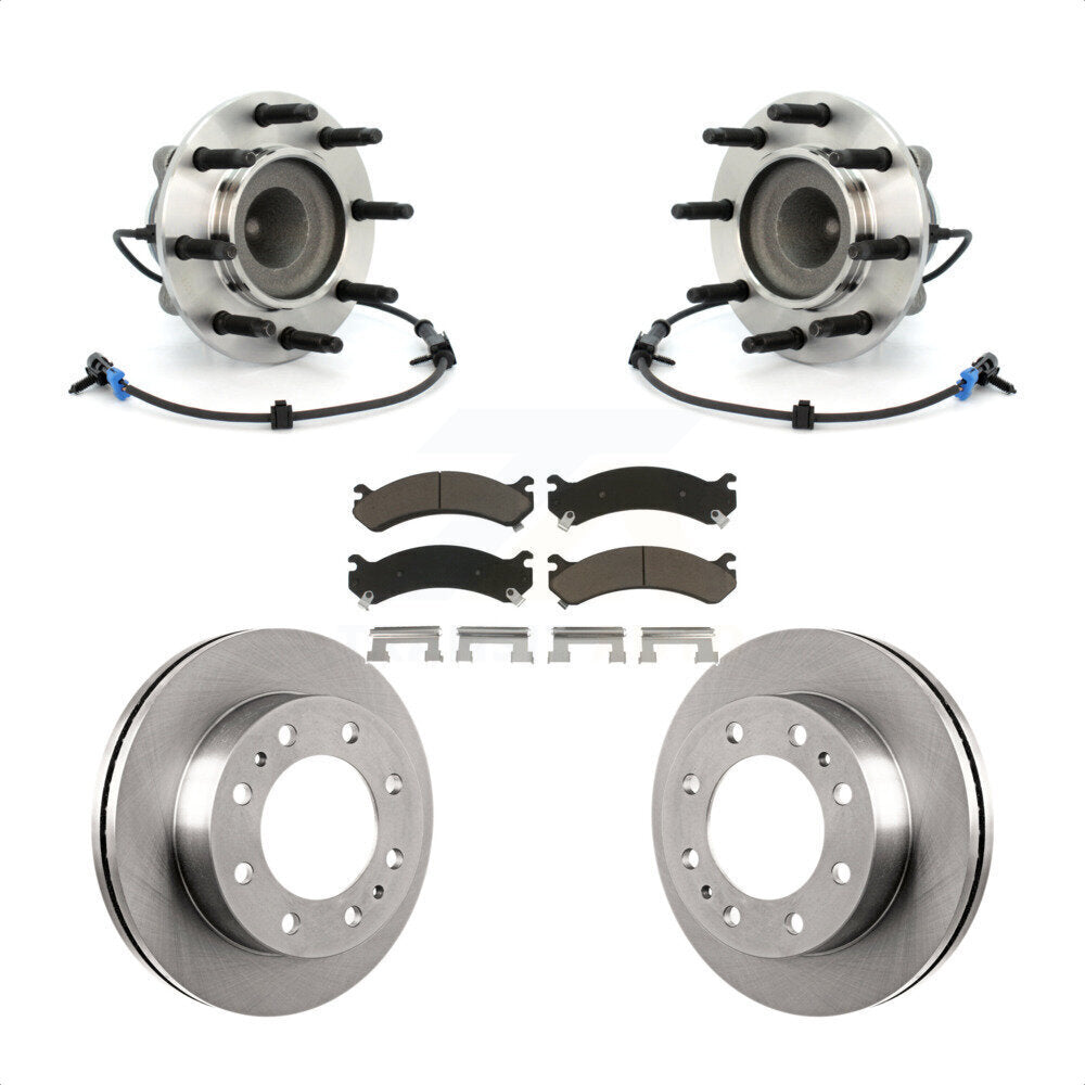 Hub Bearing Disc Brake Rotor Pad Front Kit For Chevrolet Express 4500 GMC Savana