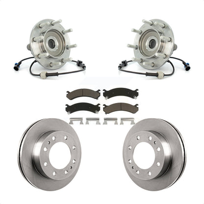 Hub Bearing Brake Rotor & Pads Front Kit For Chevrolet GMC Sierra 3500 Silverado