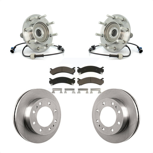 Hub Bearing Brake Rotor & Pads Front Kit For Chevrolet GMC Sierra 3500 Silverado