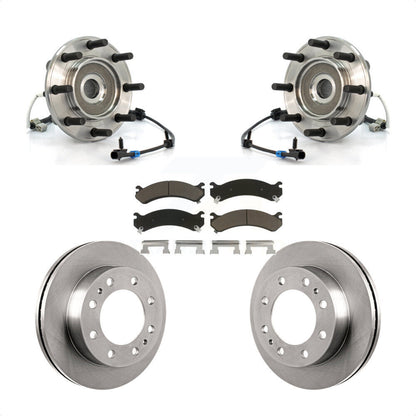 Hub Bearing Brake Rotor & Pads Front Kit For GMC Sierra 3500 Chevrolet Silverado